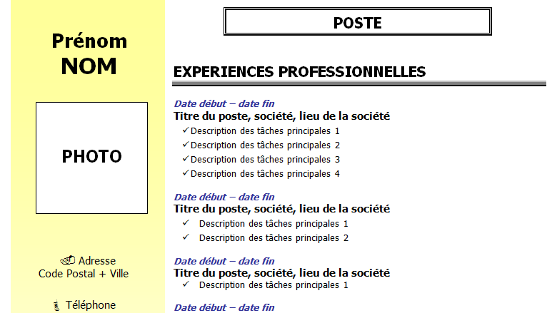 Exemple de CV