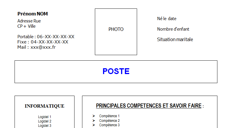 Exemple de CV