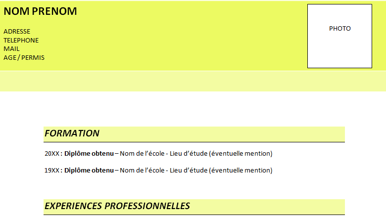 Exemple de CV